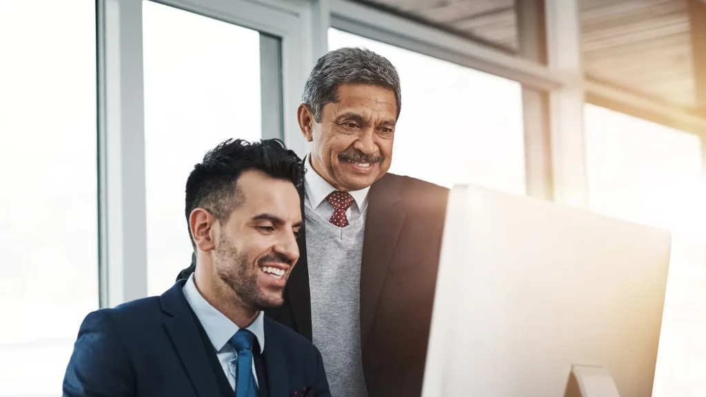 Male leader caring about his employee's progress